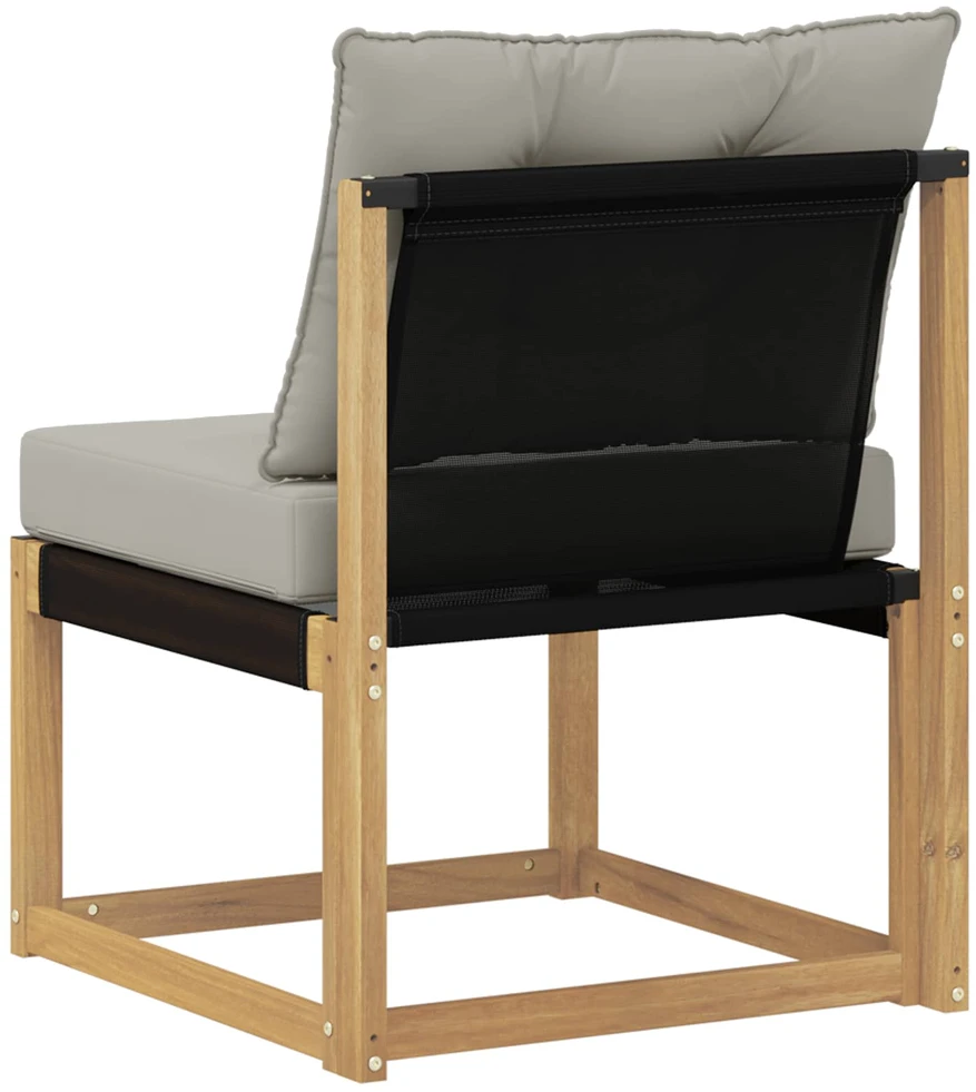 Lauko Vidurinis Sofa Kietas akacijos medis ir tekstilenas Balta