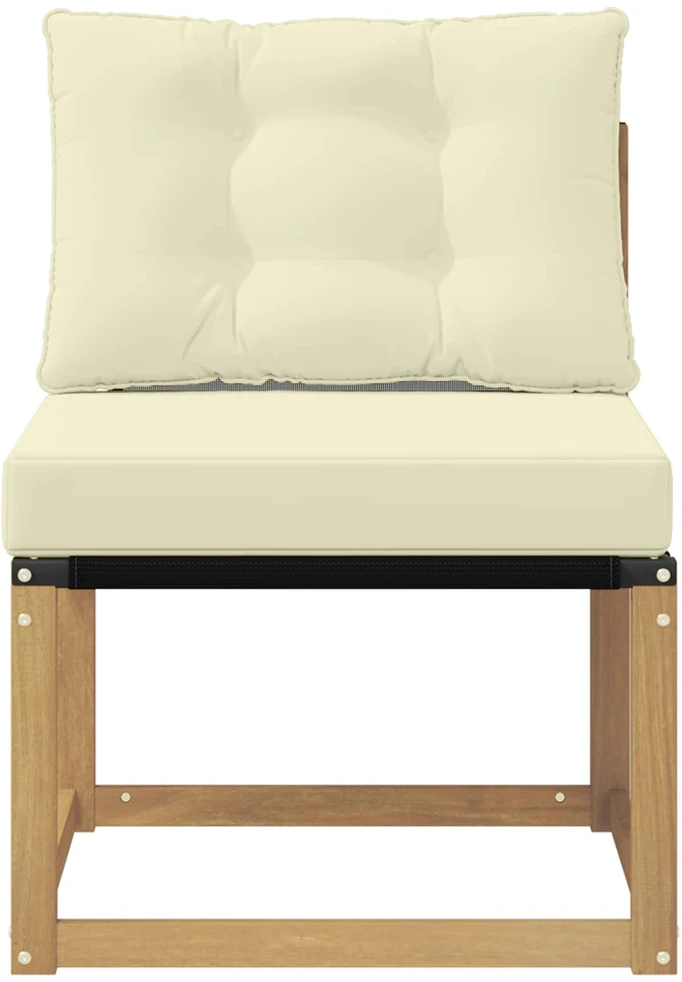 Lauko Vidurinis Sofa Kietas akacijos medis ir tekstilenas Balta