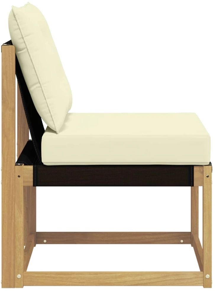 Lauko Vidurinis Sofa Kietas akacijos medis ir tekstilenas Balta