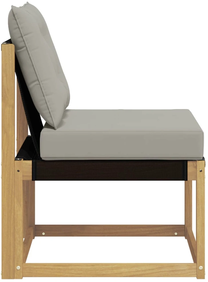 Lauko Vidurinis Sofa Kietas akacijos medis ir tekstilenas Balta