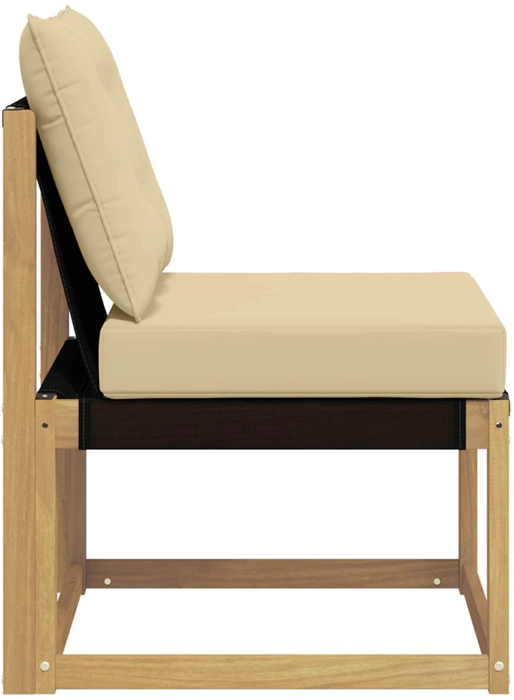 Lauko Vidurinis Sofa Kietas akacijos medis ir tekstilenas Balta