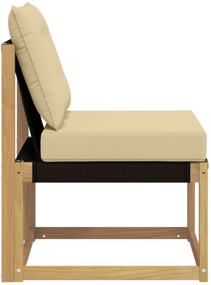 Lauko Vidurinis Sofa Kietas akacijos medis ir tekstilenas Balta