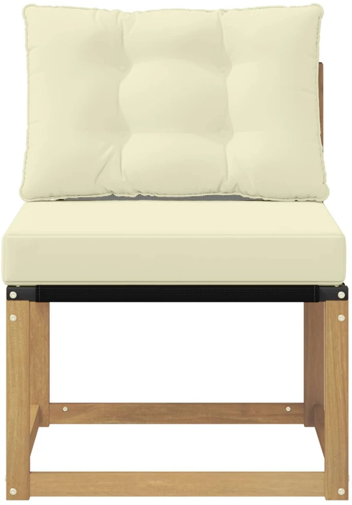 Lauko Vidurinis Sofa Kietas akacijos medis ir tekstilenas Balta