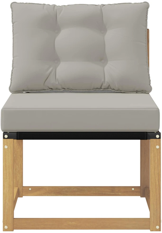 Lauko Vidurinis Sofa Kietas akacijos medis ir tekstilenas Balta