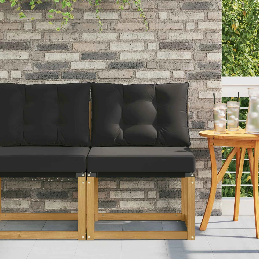 Lauko Vidurinis Sofa Kietas akacijos medis ir tekstilenas Balta