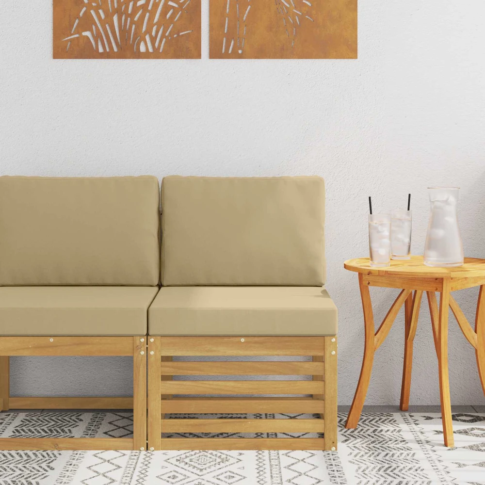 Lauko Vidurinis Sofa Kietos akacijos mediena Balta