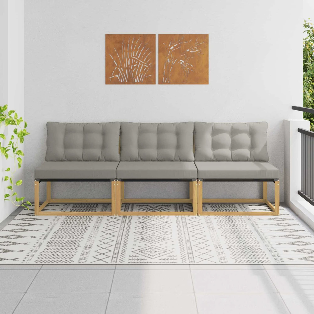 Lauko Vidurinis Sofa Kietos akacijos mediena Balta