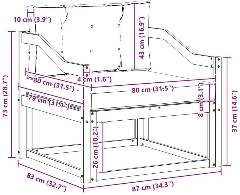 Lauko Vidurinis Sofa Natūrali