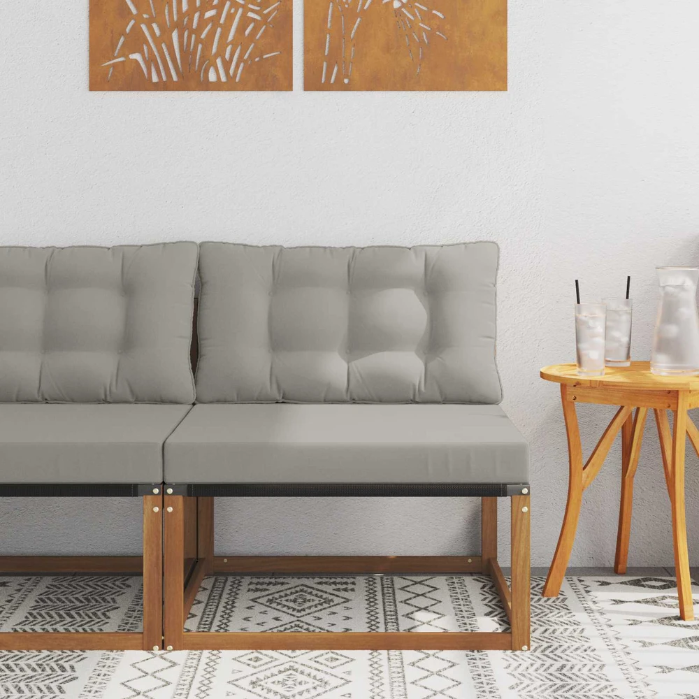 Lauko Vidurinis Sofa Kietos akacijos mediena Natūrali