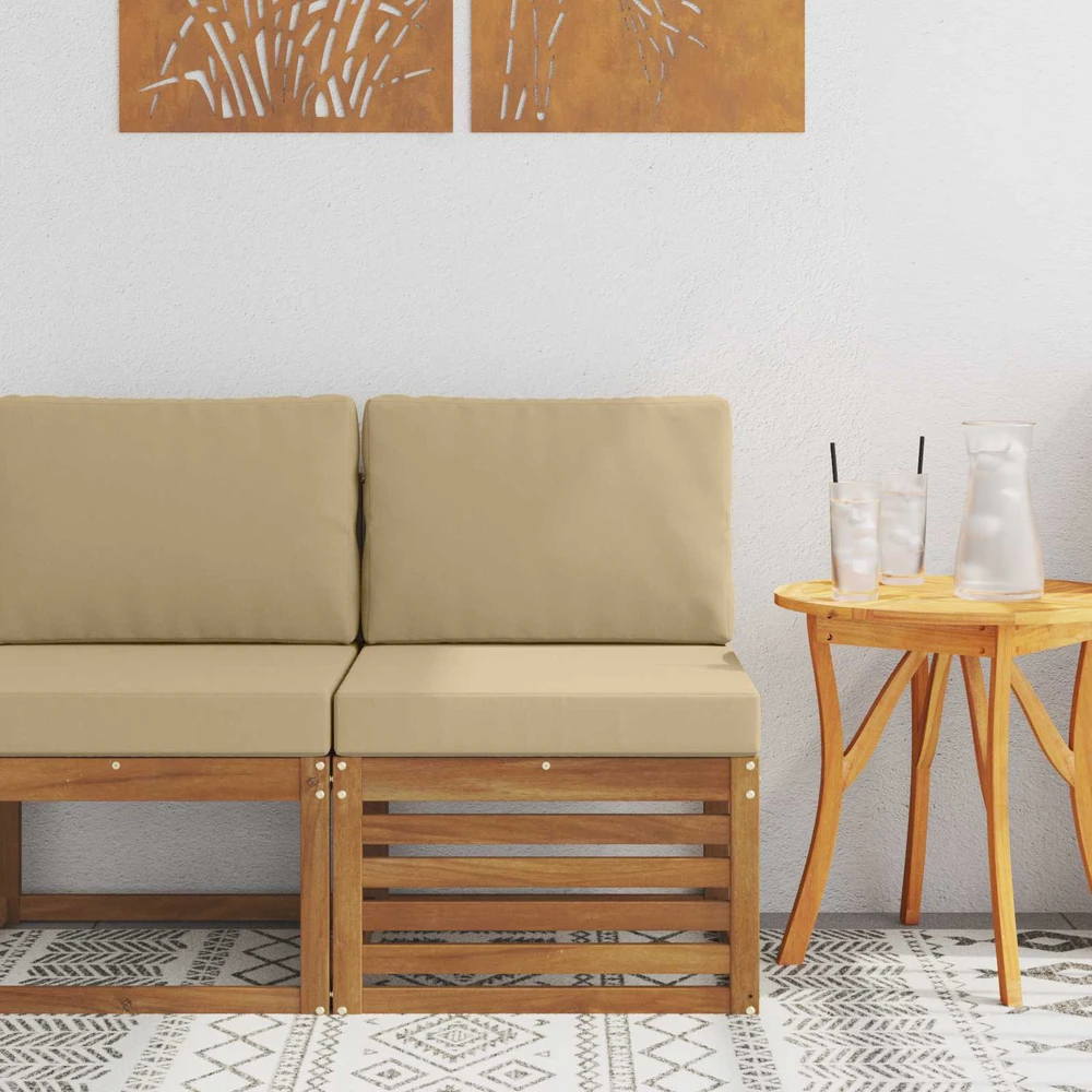 Lauko Vidurinis Sofa Kietos akacijos mediena Natūrali