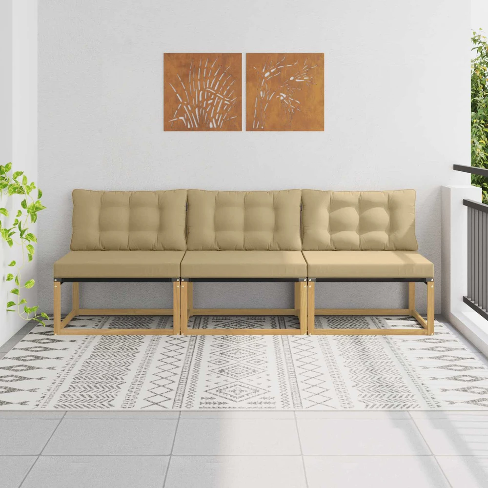 Lauko Vidurinis Sofa Kietos akacijos mediena Balta