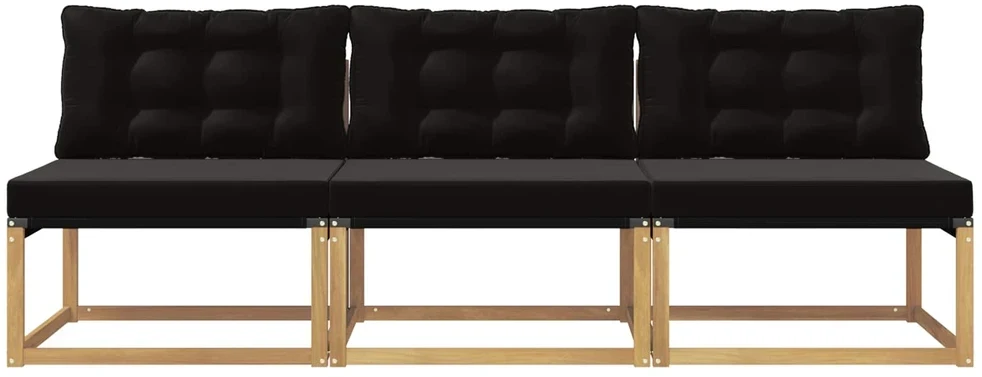 Lauko Vidurinis Sofa 3 vietos Kietos akacijos mediena