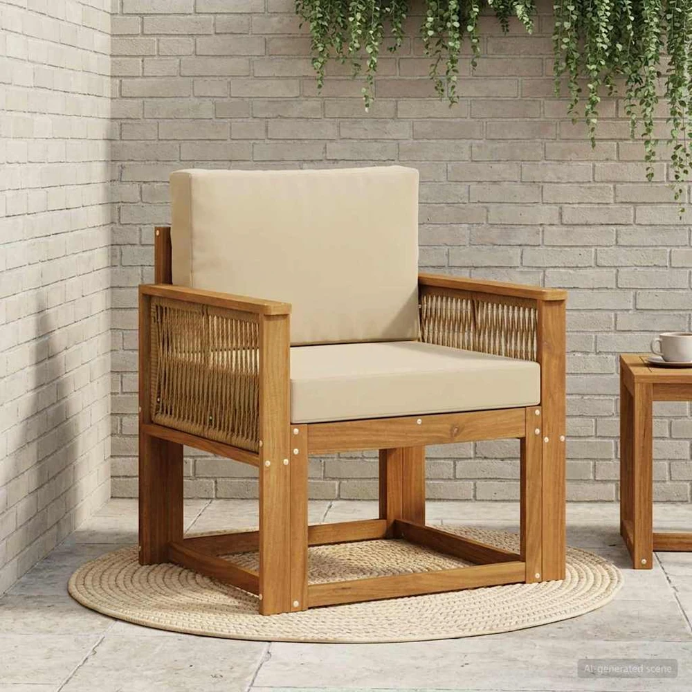 Lauko Vidurinis Sofa Kietos akacijos mediena Natūrali