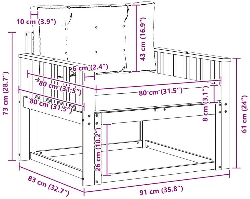 Lauko Vidurinis Sofa Natūrali