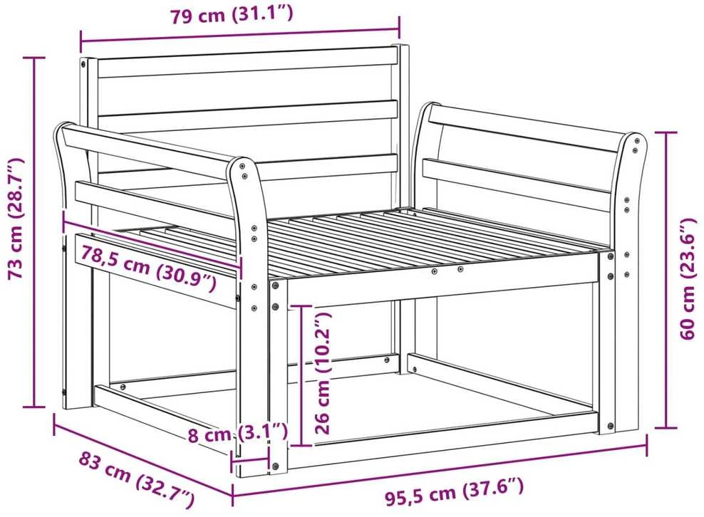 Lauko Vidurinis Sofa Natūrali