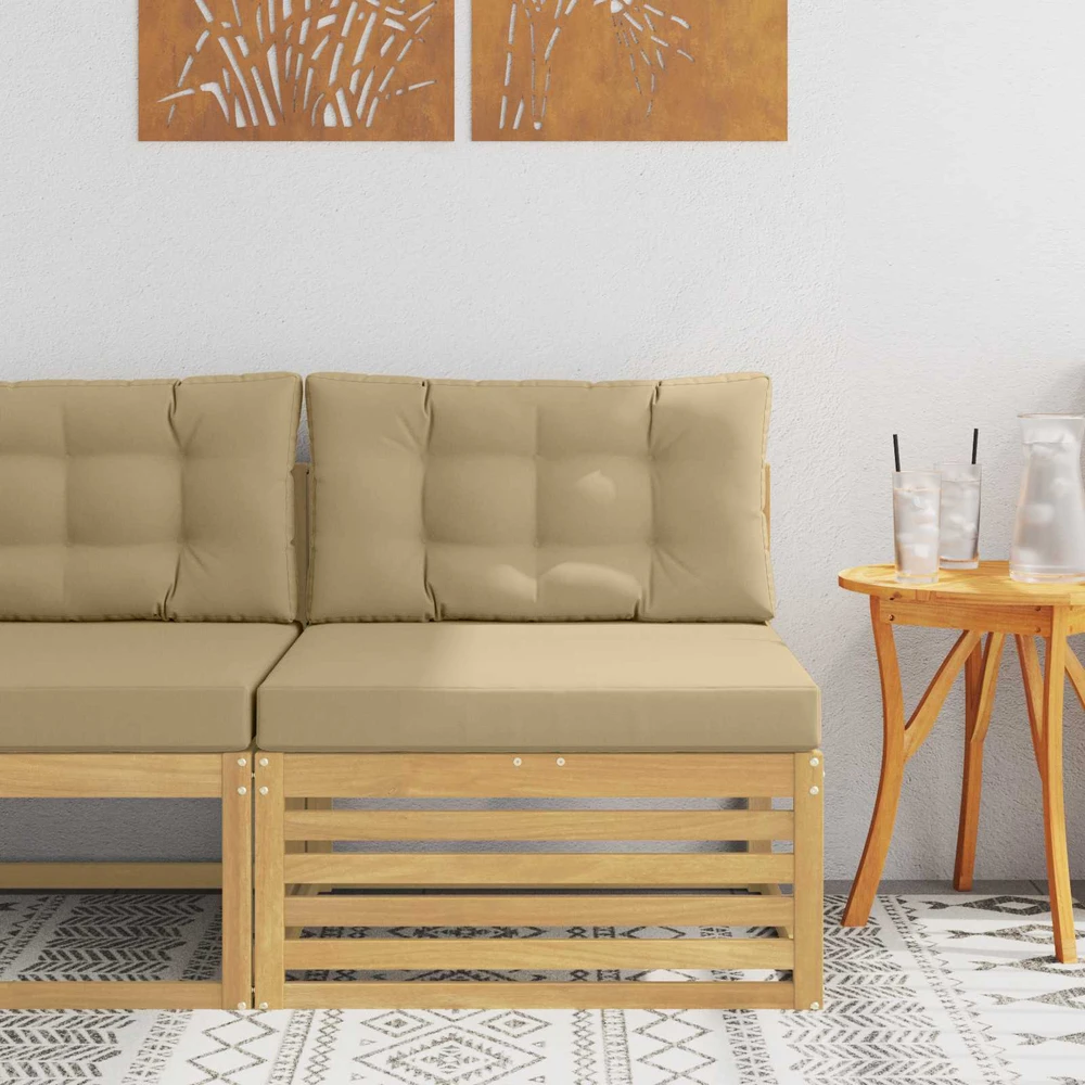 Lauko Vidurinis Sofa Kietos akacijos mediena Balta