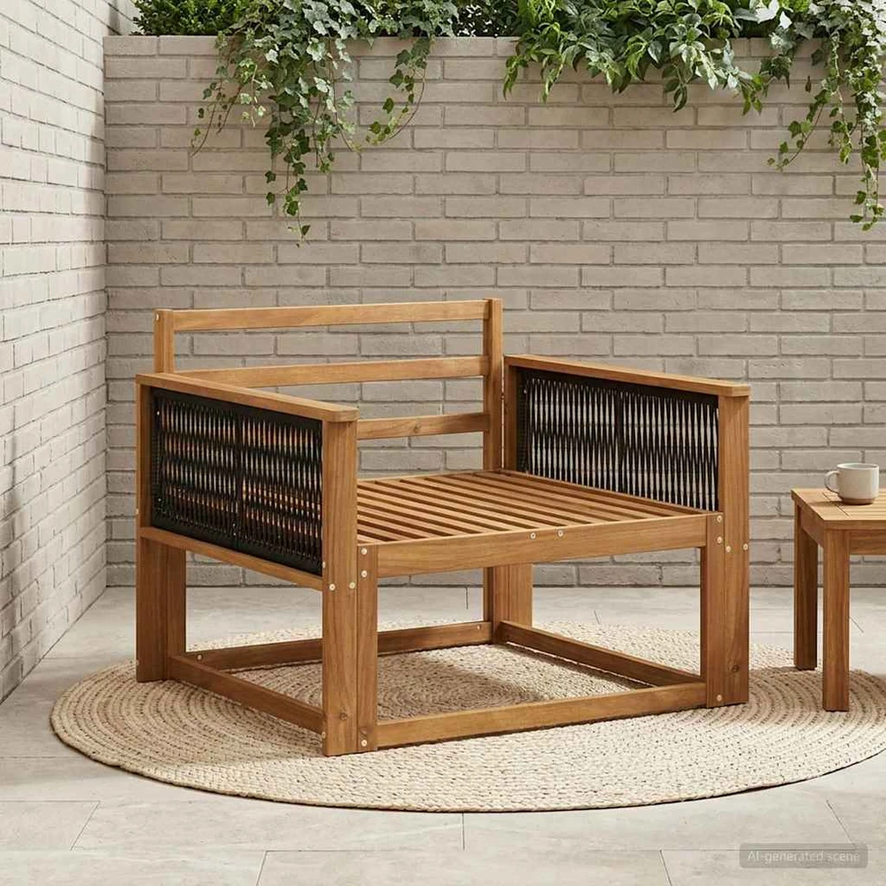 Lauko Vidurinis Sofa Kietos akacijos mediena Natūrali