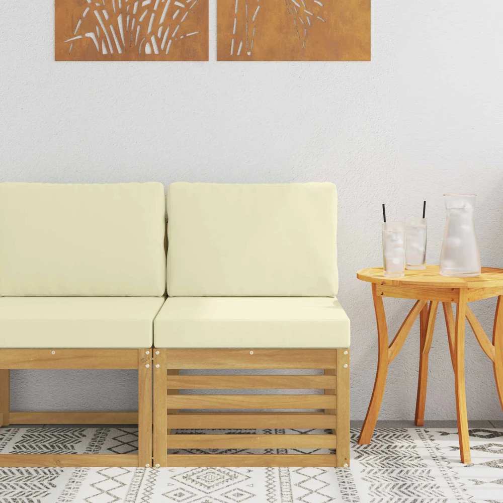 Lauko Vidurinis Sofa Kietos akacijos mediena Balta