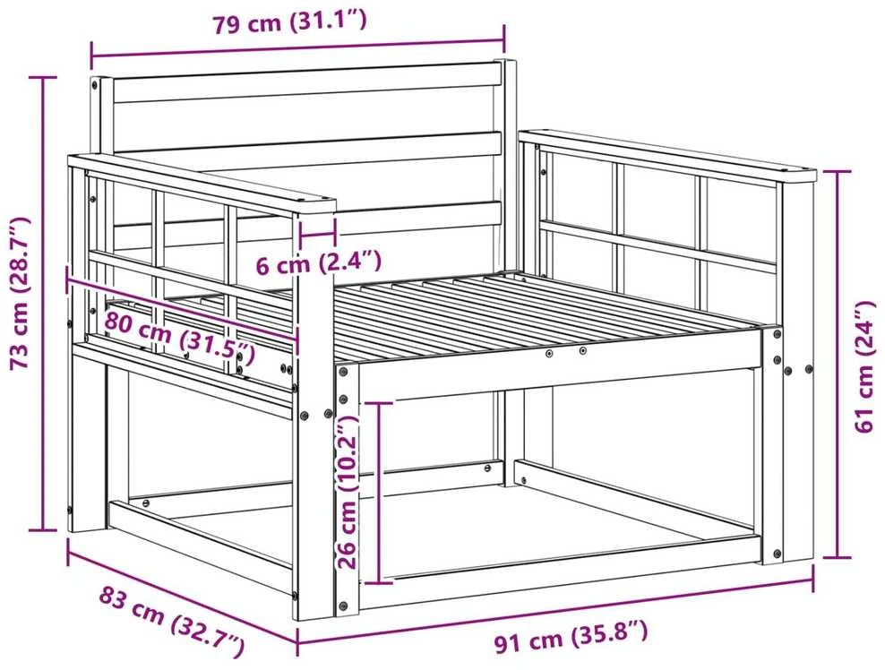 Lauko Vidurinis Sofa Natūrali