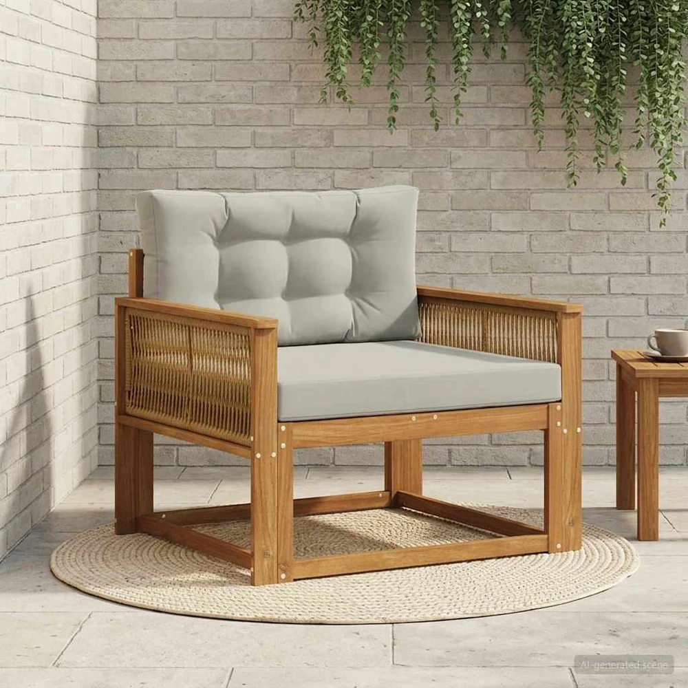 Lauko Vidurinis Sofa Kietos akacijos mediena Natūrali