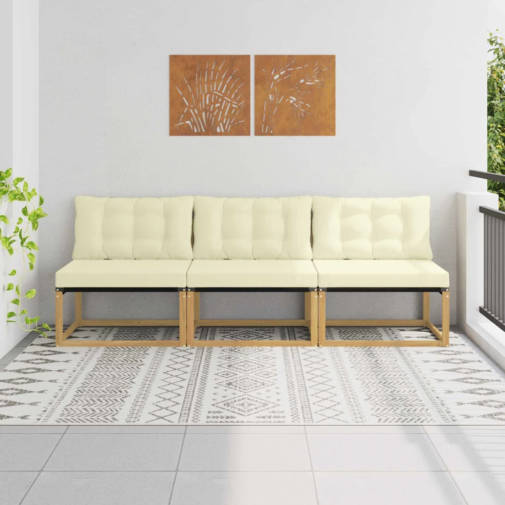 Lauko Vidurinis Sofa Kietos akacijos mediena Balta