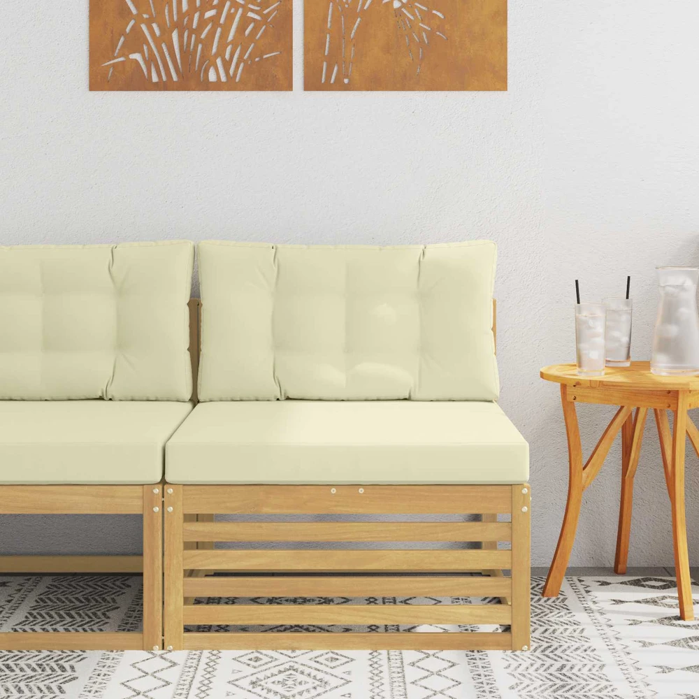 Lauko Vidurinis Sofa Kietos akacijos mediena Balta