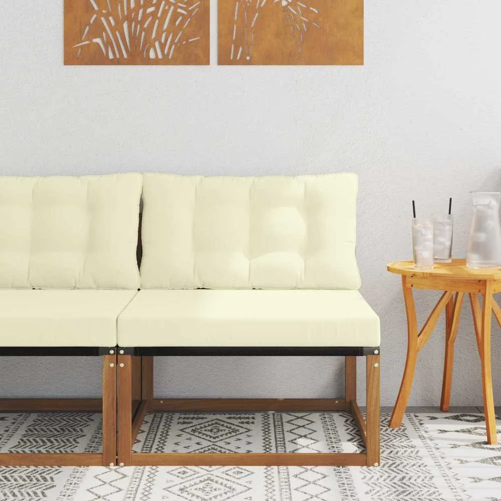 Lauko Vidurinis Sofa Kietos akacijos mediena Natūrali