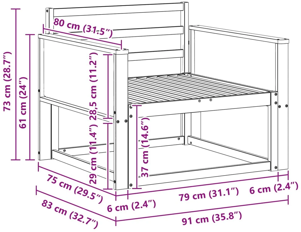 Lauko Vidurinis Sofa Natūrali