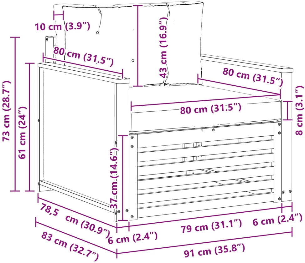 Lauko Vidurinis Sofa Natūrali