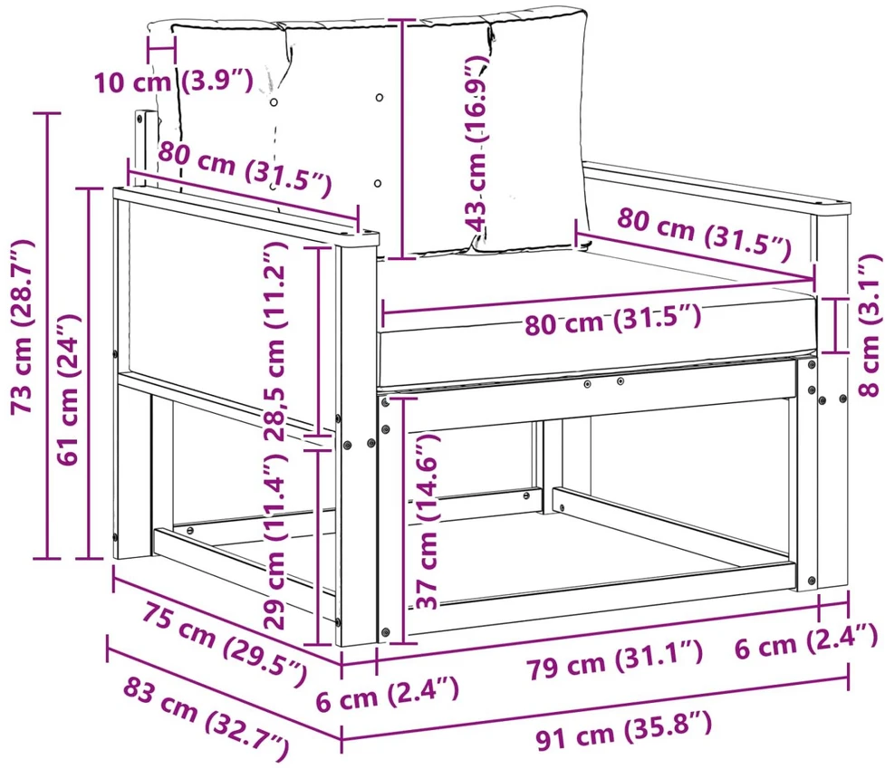 Lauko Vidurinis Sofa Natūrali
