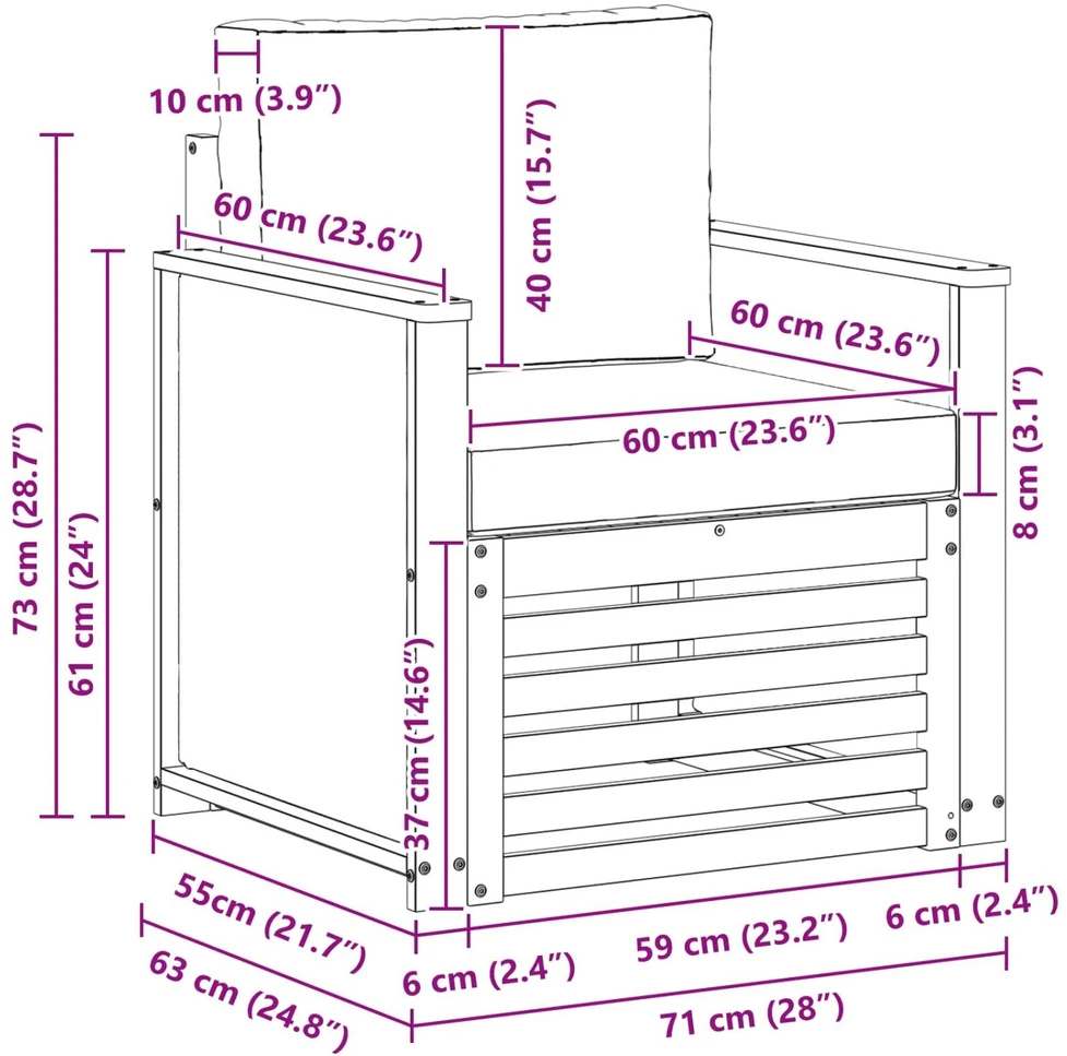Lauko Vidurinis Sofa Natūrali