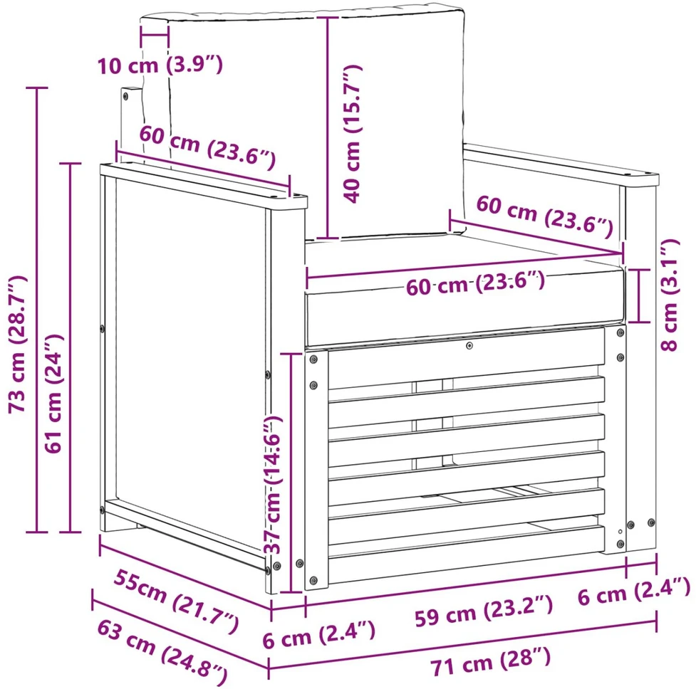 Lauko Vidurinis Sofa Natūrali