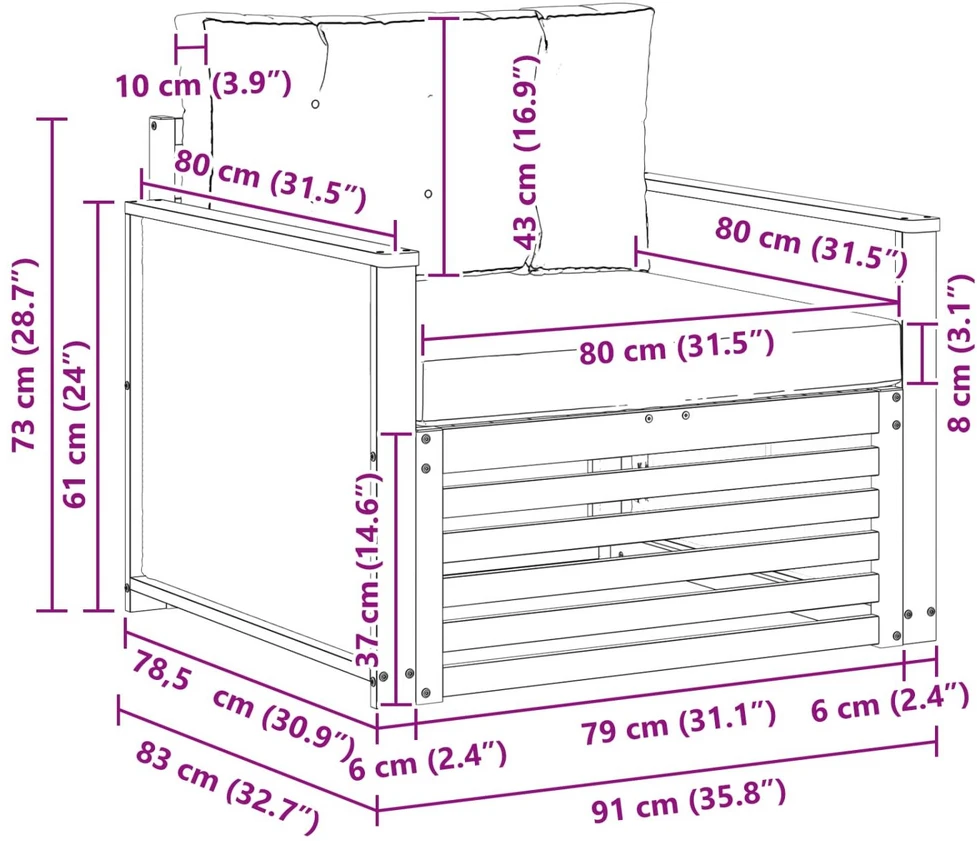 Lauko Vidurinis Sofa Natūrali