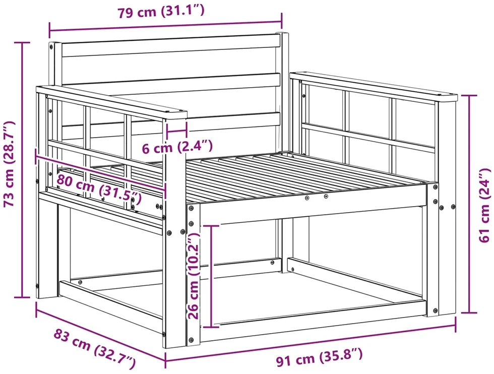 Lauko Vidurinis Sofa Natūrali