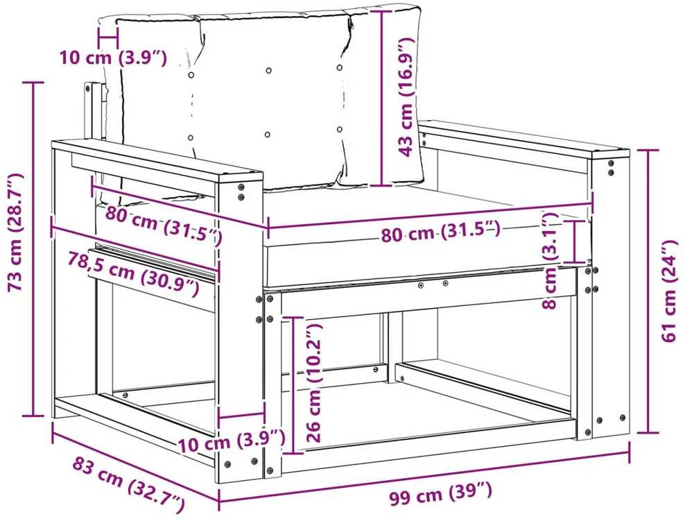 Lauko Vidurinis Sofa Poliesteris Balta