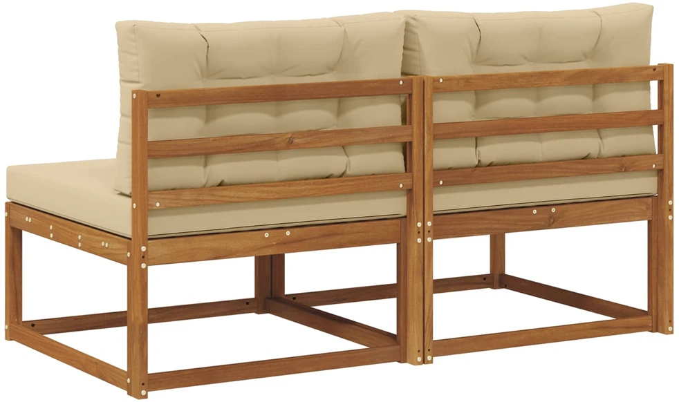 Lauko Vidurinis Sofa su pagalve 2 Vienetas Natūrali