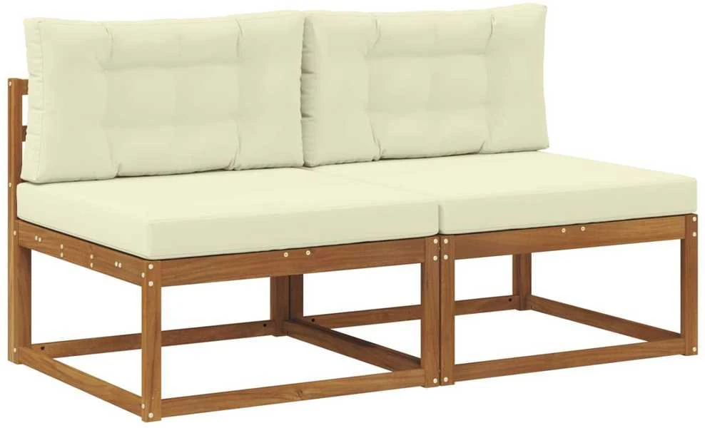 Lauko Vidurinis Sofa su pagalve 2 Vienetas Natūrali