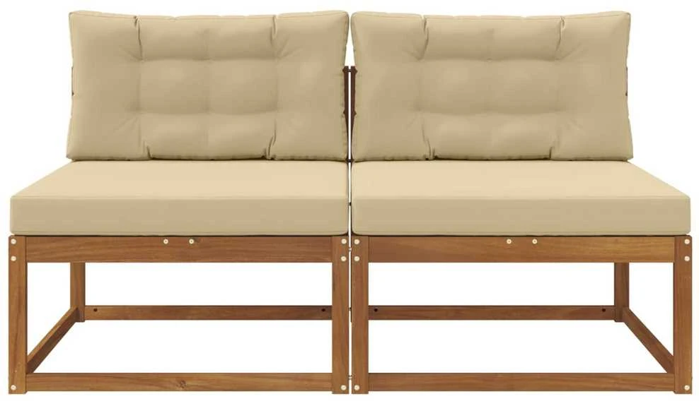 Lauko Vidurinis Sofa su pagalve 2 Vienetas Natūrali