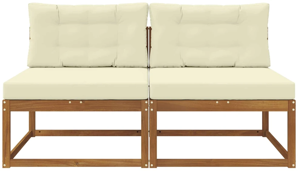 Lauko Vidurinis Sofa su pagalve 2 Vienetas Natūrali