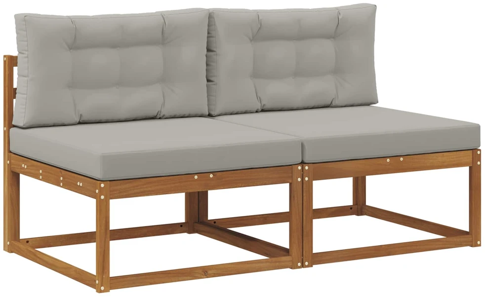 Lauko Vidurinis Sofa su pagalve 2 Vienetas Natūrali