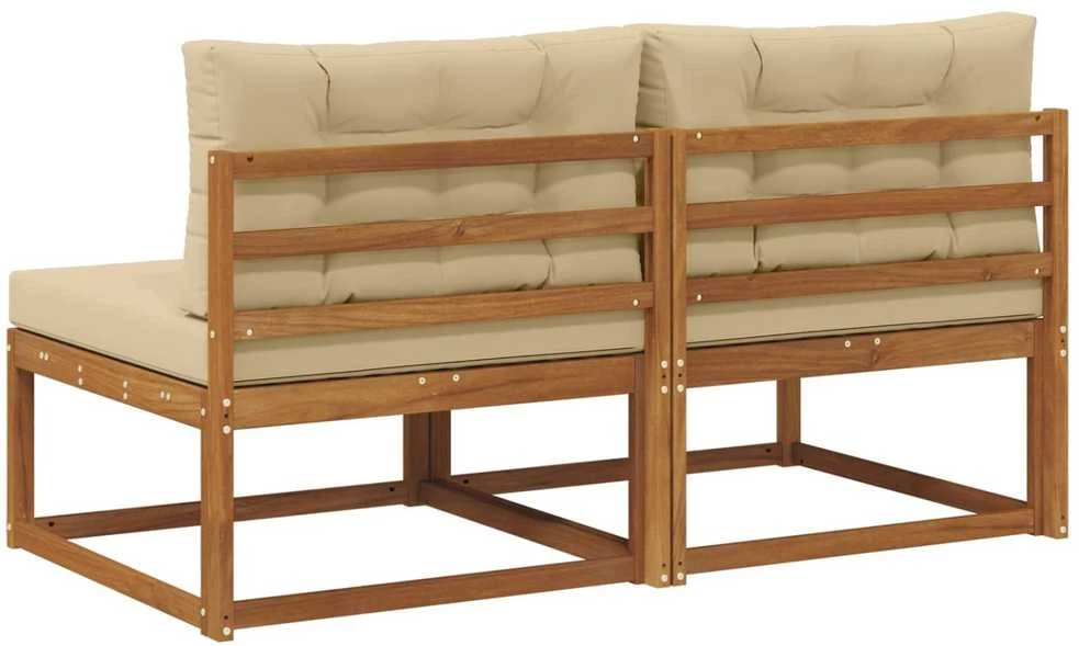 Lauko Vidurinis Sofa su pagalve 2 Vienetas Natūrali