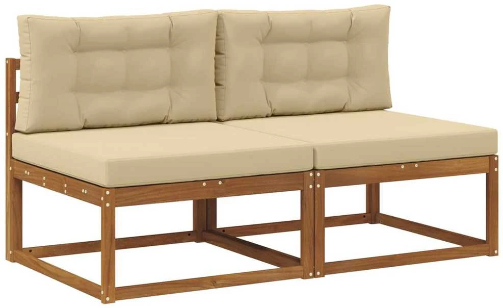 Lauko Vidurinis Sofa su pagalve 2 Vienetas Natūrali