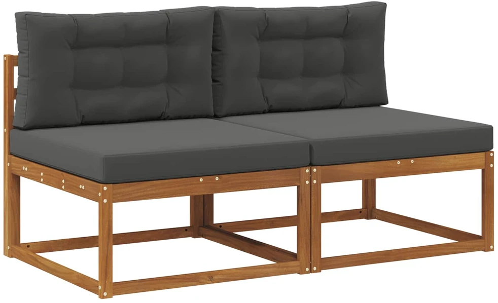 Lauko Vidurinis Sofa su pagalve 2 Vienetas Natūrali