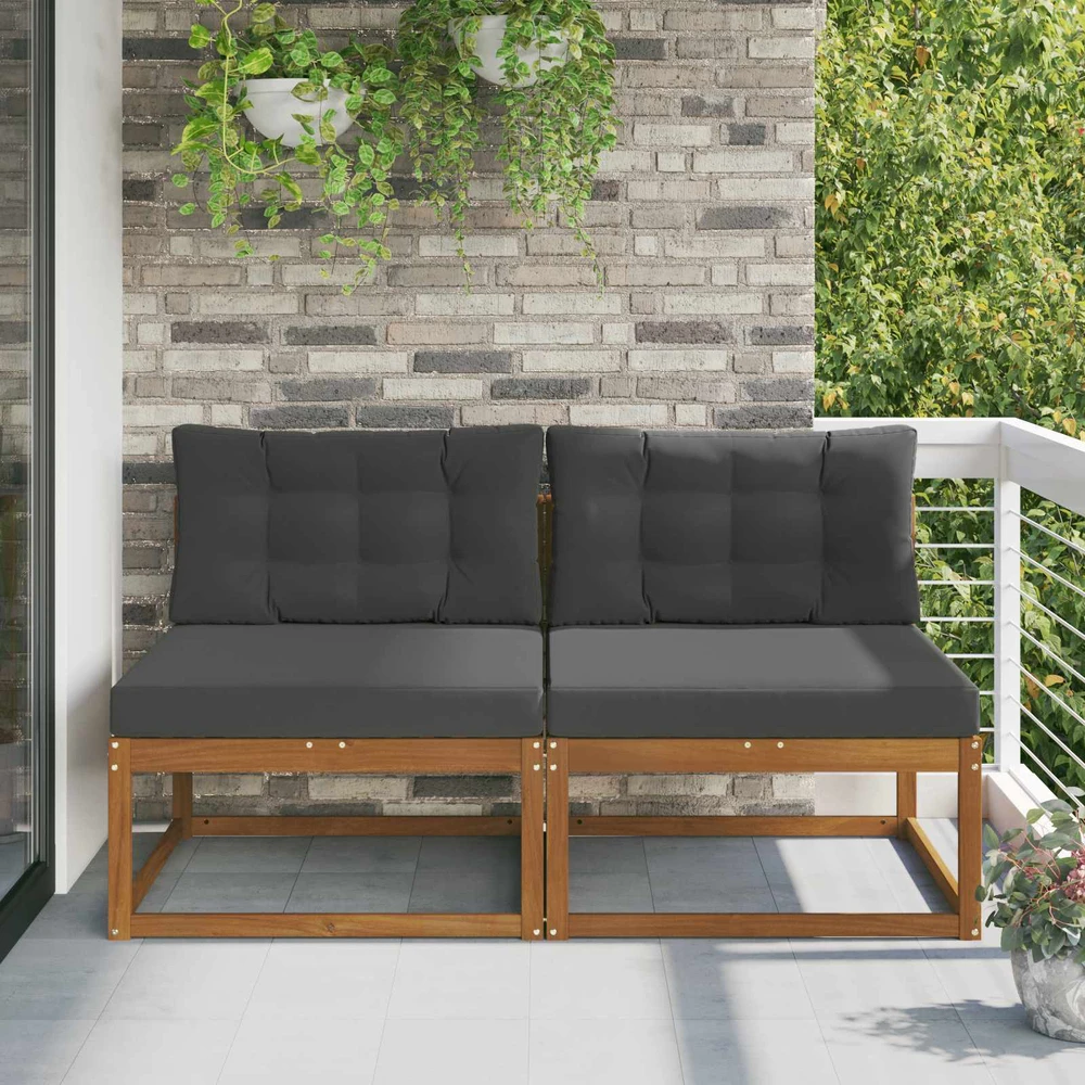 Lauko Vidurinis Sofa su pagalve 2 Vienetas Natūrali