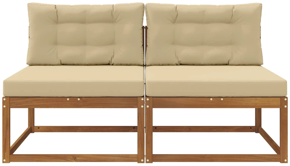 Lauko Vidurinis Sofa su pagalve 2 Vienetas Natūrali