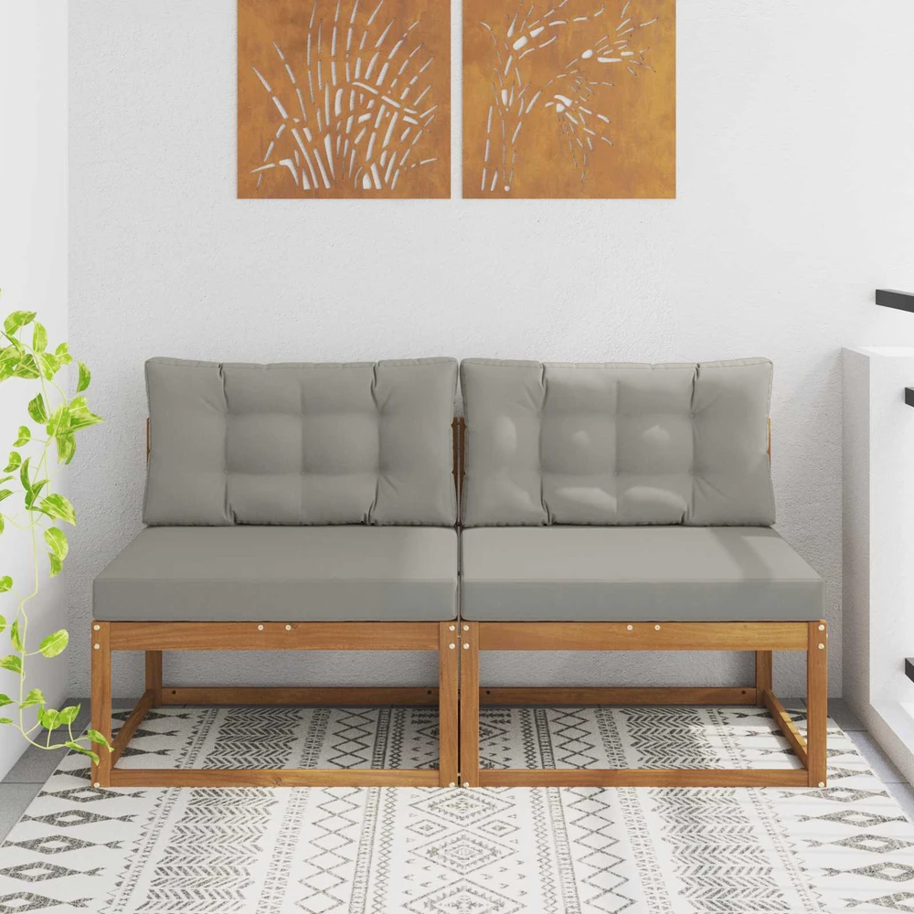 Lauko Vidurinis Sofa su pagalve 2 Vienetas Natūrali