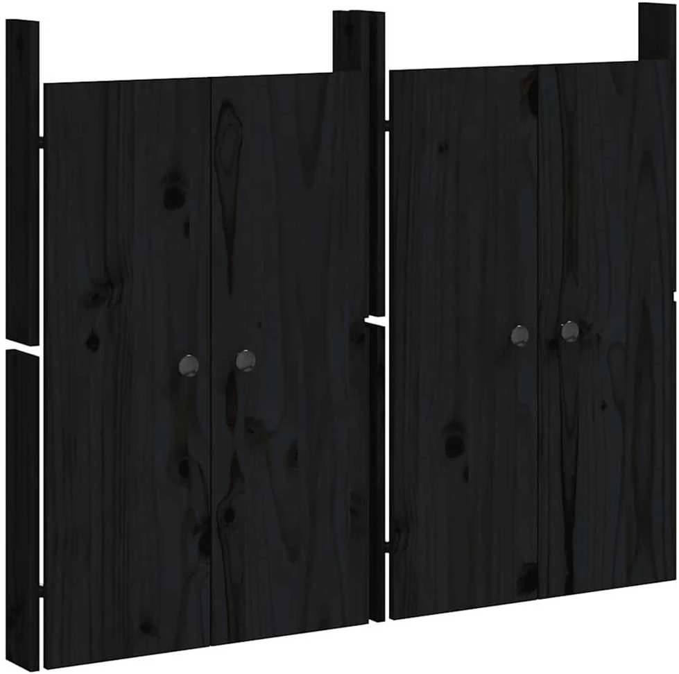 Lauko virtuvės durelės, 2vnt., juodos, 50x9x82cm, pušis