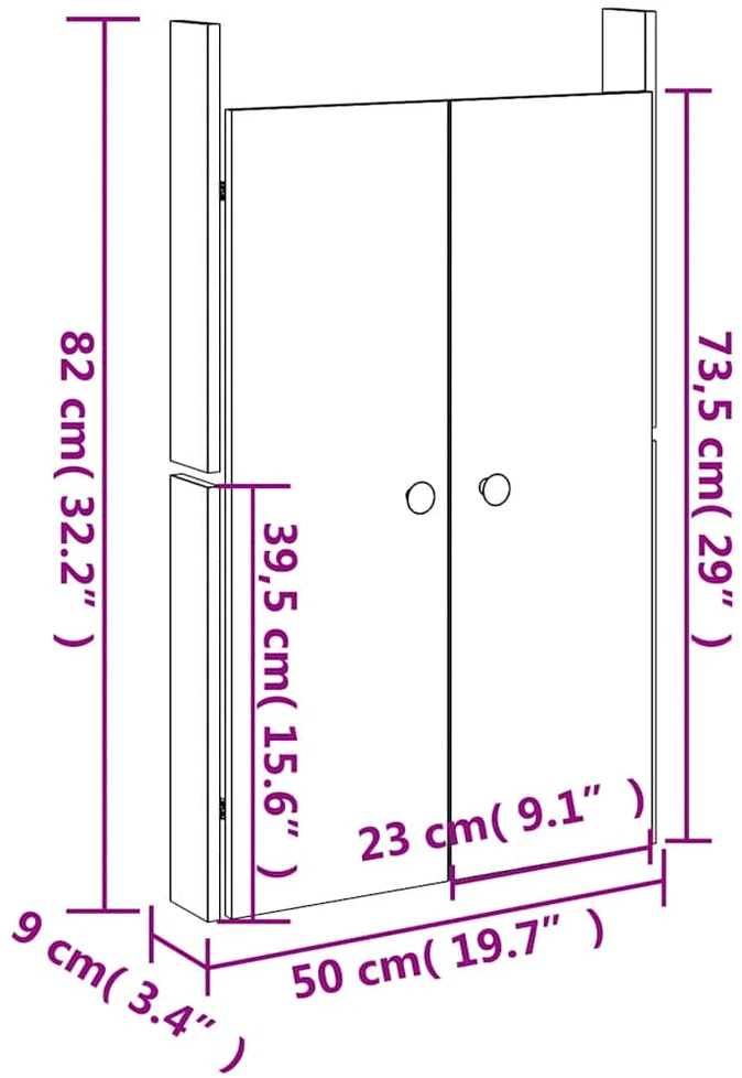 Lauko virtuvės durelės, 2vnt., baltos, 50x9x82cm, pušis