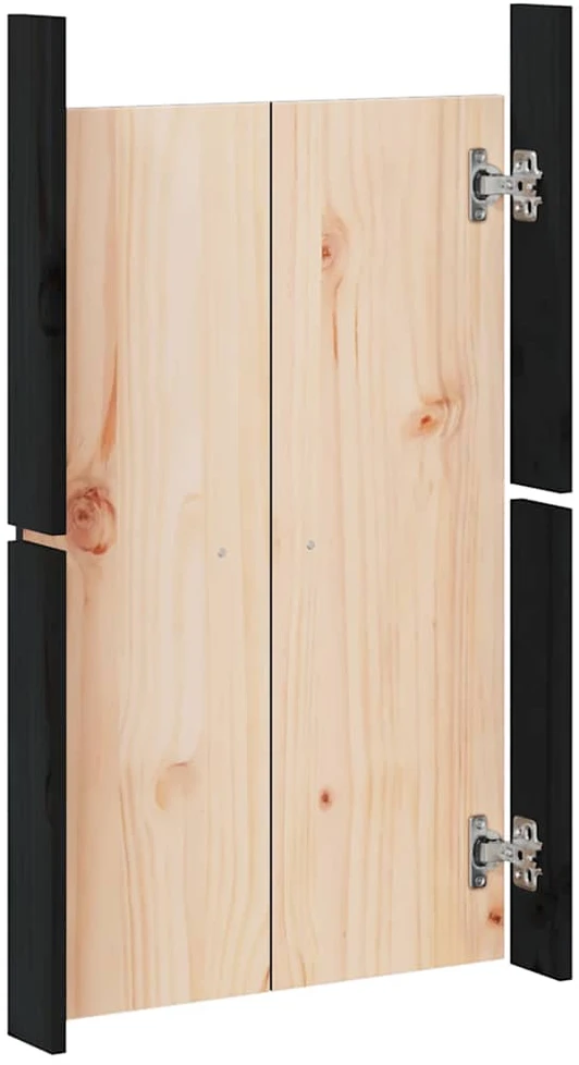 Lauko virtuvės durelės, 2vnt., juodos, 50x9x82cm, pušis