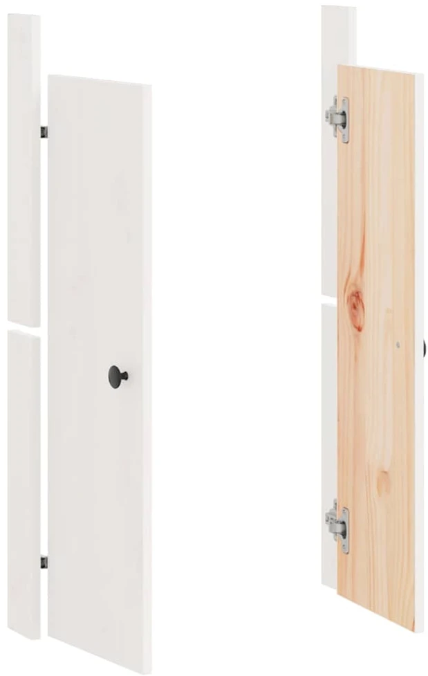 Lauko virtuvės durelės, baltos, 50x9x82cm, pušies masyvas